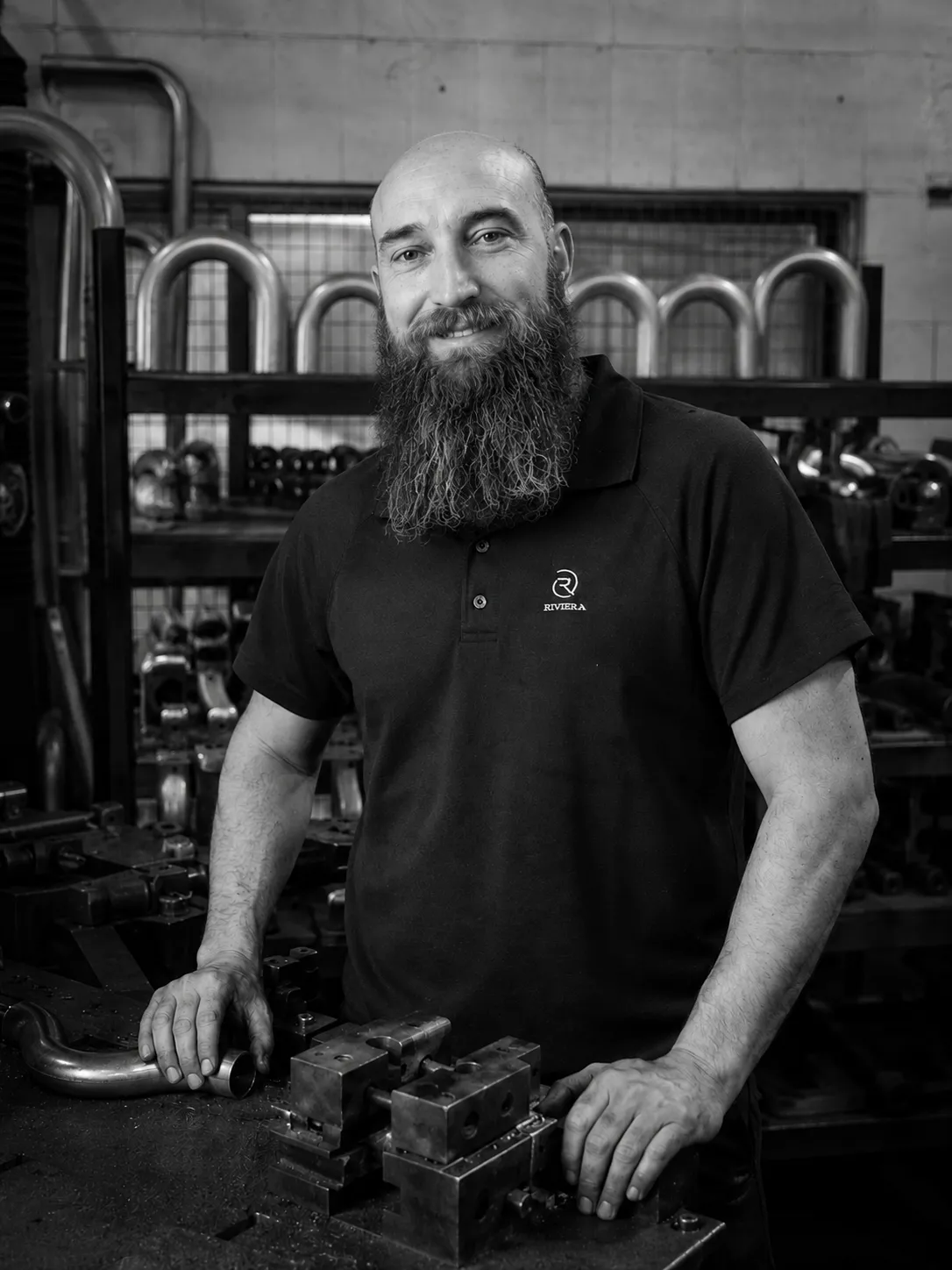Adrian Dokter at the bender in the Nerang workshop.