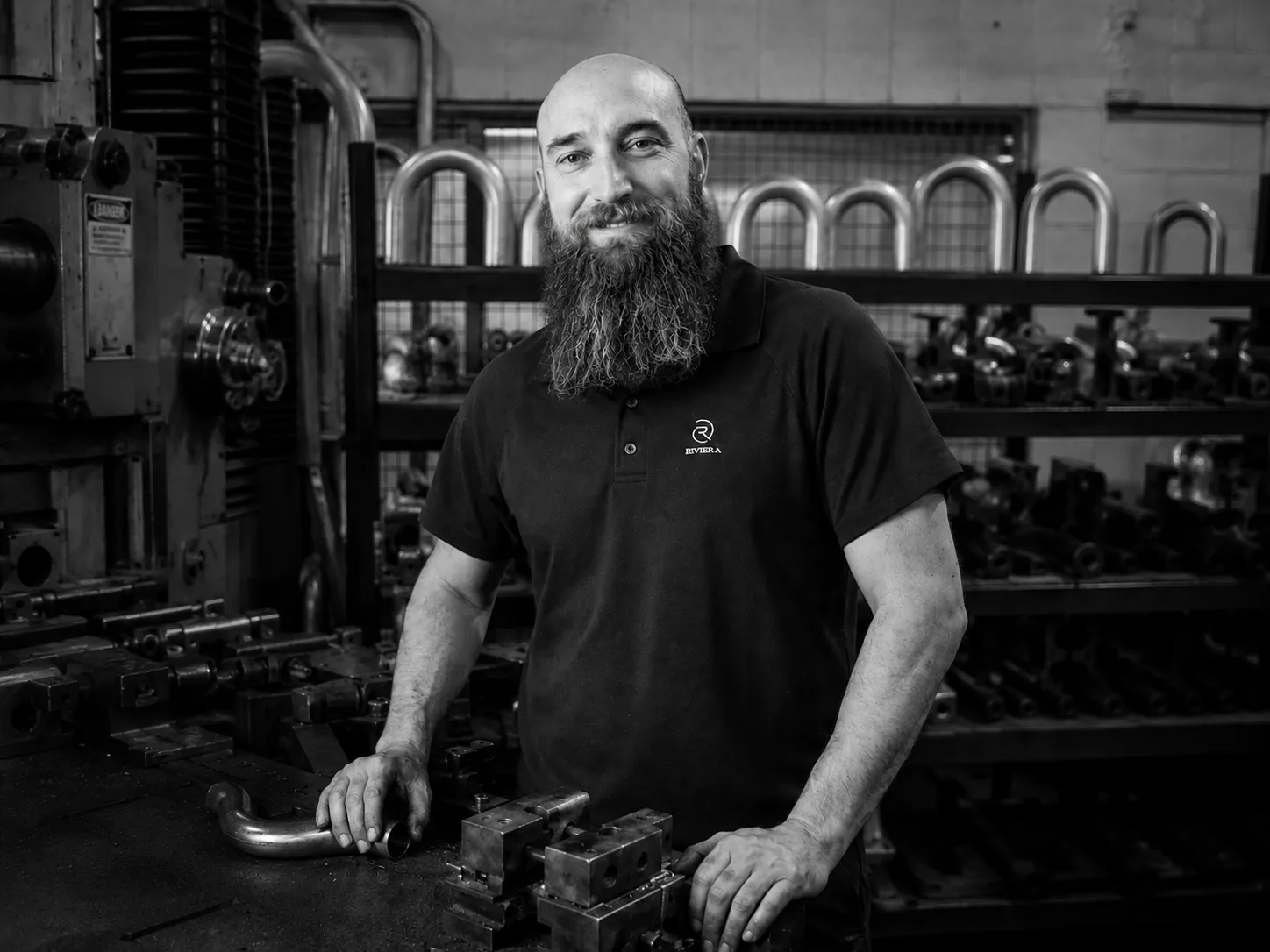 Adrian Dokter at the bender in the Nerang workshop.
